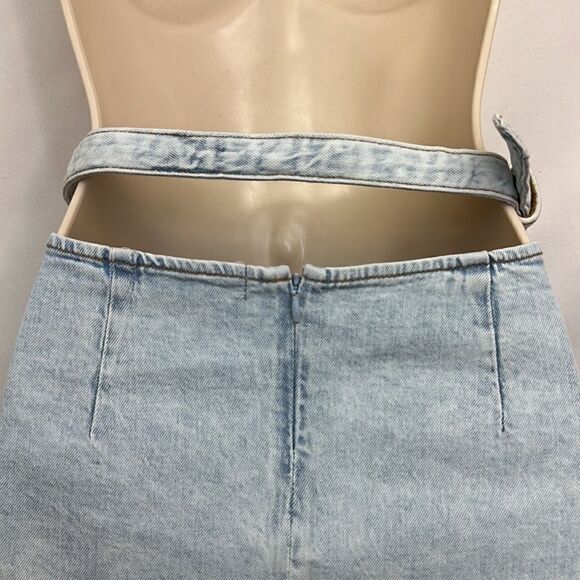 We Wore What cut out indigo zero super light denim mini skirt size small NWT - Picture 9 of 16